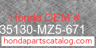 Honda 35130-MZ5-671 genuine part number image