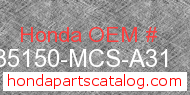 Honda 35150-MCS-A31 genuine part number image