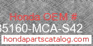 Honda 35160-MCA-S42 genuine part number image