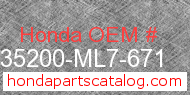 Honda 35200-ML7-671 genuine part number image