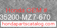 Honda 35200-MZ7-670 genuine part number image
