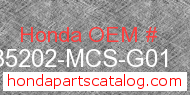 Honda 35202-MCS-G01 genuine part number image
