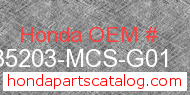 Honda 35203-MCS-G01 genuine part number image