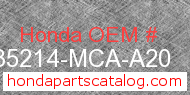 Honda 35214-MCA-A20 genuine part number image