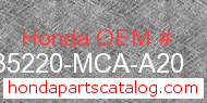 Honda 35220-MCA-A20 genuine part number image