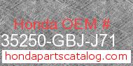 Honda 35250-GBJ-J71 genuine part number image