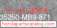 Honda 35250-MB9-871 genuine part number image
