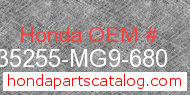 Honda 35255-MG9-680 genuine part number image