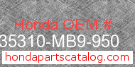 Honda 35310-MB9-950 genuine part number image