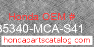 Honda 35340-MCA-S41 genuine part number image