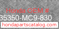 Honda 35350-MC9-830 genuine part number image