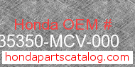 Honda 35350-MCV-000 genuine part number image