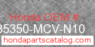 Honda 35350-MCV-N10 genuine part number image