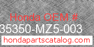 Honda 35350-MZ5-003 genuine part number image