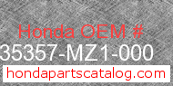 Honda 35357-MZ1-000 genuine part number image