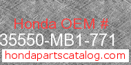 Honda 35550-MB1-771 genuine part number image