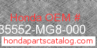 Honda 35552-MG8-000 genuine part number image