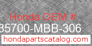 Honda 35700-MBB-306 genuine part number image