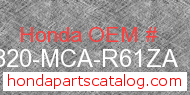 Honda 35820-MCA-R61ZA genuine part number image