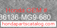 Honda 36136-MG9-680 genuine part number image