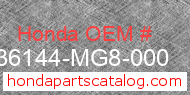 Honda 36144-MG8-000 genuine part number image