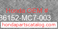 Honda 36152-MC7-003 genuine part number image