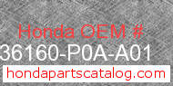 Honda 36160-P0A-A01 genuine part number image