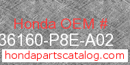 Honda 36160-P8E-A02 genuine part number image