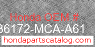Honda 36172-MCA-A61 genuine part number image