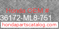 Honda 36172-ML8-751 genuine part number image