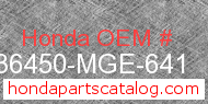 Honda 36450-MGE-641 genuine part number image