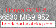 Honda 36530-MG9-952 genuine part number image