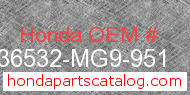 Honda 36532-MG9-951 genuine part number image