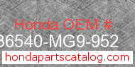 Honda 36540-MG9-952 genuine part number image