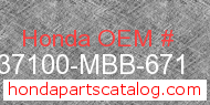Honda 37100-MBB-671 genuine part number image
