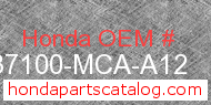 Honda 37100-MCA-A12 genuine part number image