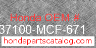 Honda 37100-MCF-671 genuine part number image