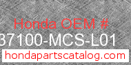 Honda 37100-MCS-L01 genuine part number image