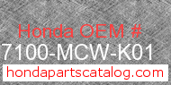 Honda 37100-MCW-K01 genuine part number image