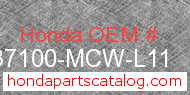 Honda 37100-MCW-L11 genuine part number image