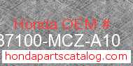 Honda 37100-MCZ-A10 genuine part number image