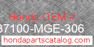 Honda 37100-MGE-306 genuine part number image