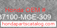 Honda 37100-MGE-309 genuine part number image