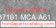 Honda 37101-MCA-A61 genuine part number image