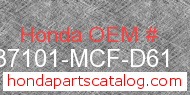 Honda 37101-MCF-D61 genuine part number image