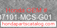 Honda 37101-MCS-G01 genuine part number image