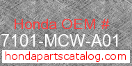 Honda 37101-MCW-A01 genuine part number image