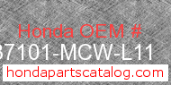Honda 37101-MCW-L11 genuine part number image