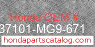Honda 37101-MG9-671 genuine part number image