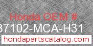 Honda 37102-MCA-H31 genuine part number image